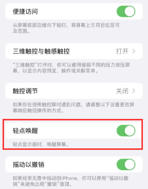 中卫苹果授权维修站分享iPhone轻点无法唤醒怎么办 